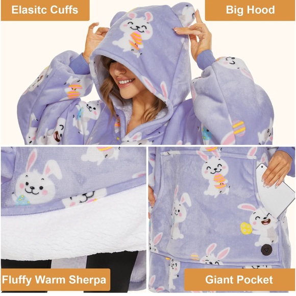 Threepoodle Oversized Hoodie Blanket - Picture 4 of 7